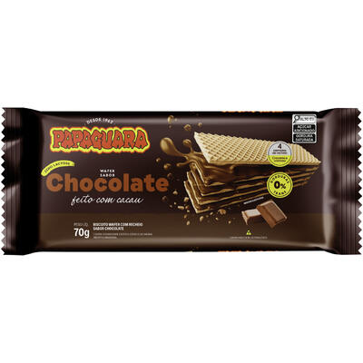 Biscoito Wafer Papaguara Chocolate 70g