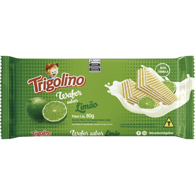 Biscoito Wafer Trigolino Limão 80g