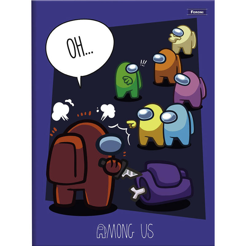 Caderno Among Us Foroni 80 folhas un