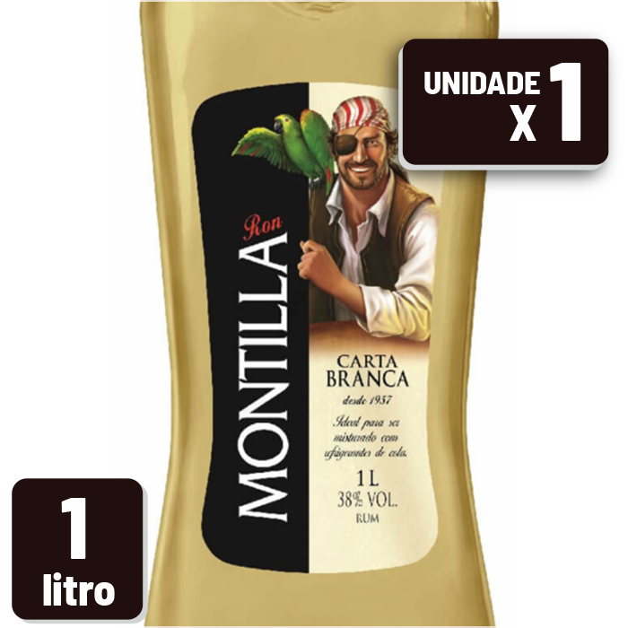 Rum Montilla Carta Branca Garrafa Vidro 1L