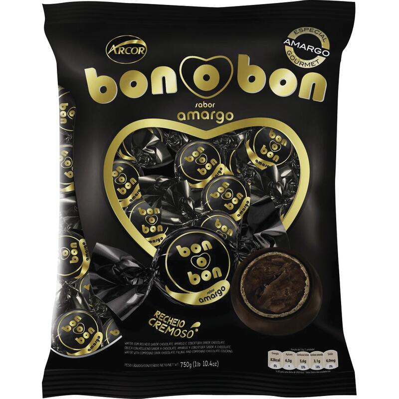 Bombom Arcor Bon o Bon Meio Amargo 750g