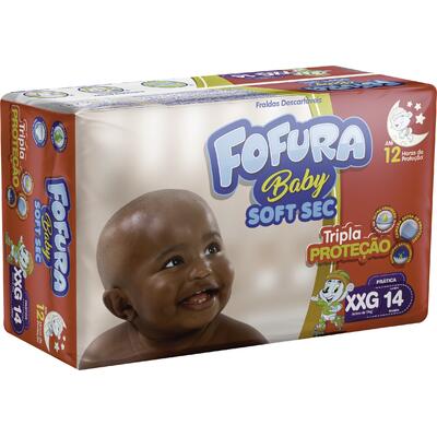 Fralda Descartável Fofura Baby Soft Sec XXG 14 un