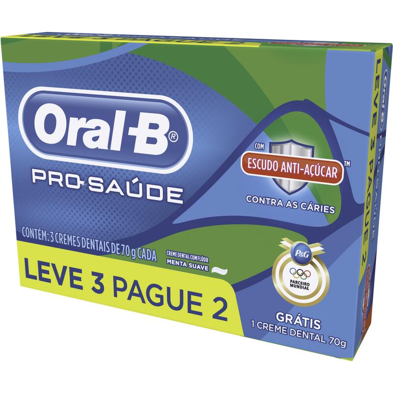 Creme Dental Oral-B Pro-Saúde 3x70g