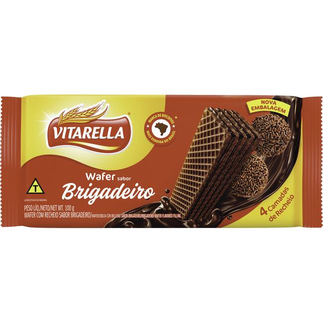 Biscoito Wafer Vitarella Brigadeiro 100g