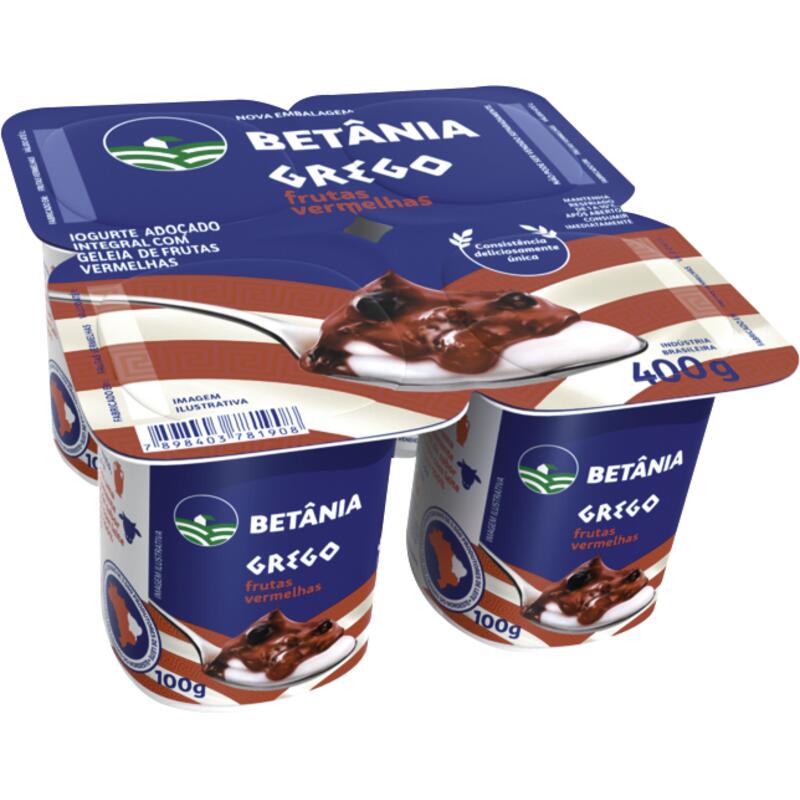 Iogurte Betânia Grego Frutas vermelhas 400g