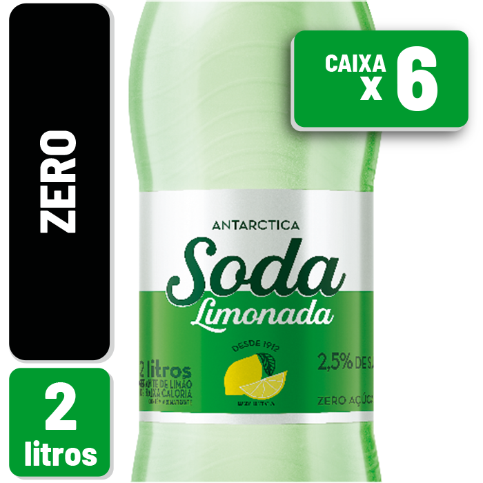 Refrigerante Soda Limonada Antarctica Diet Pet 2L Caixa c/ 6 un