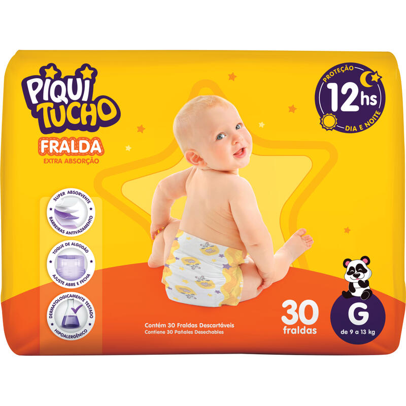 Fralda Descartável Piquitucho Mega G 30 un