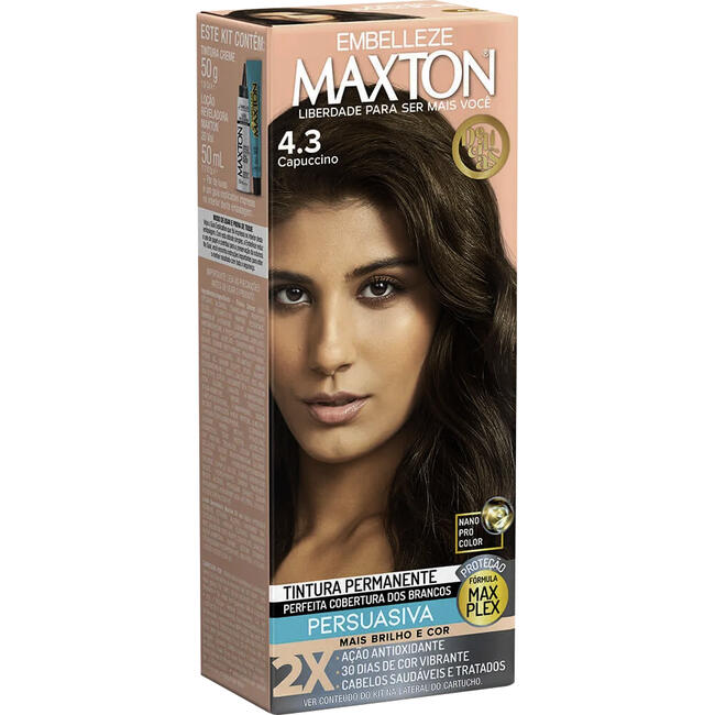 Tintura para Cabelo Maxton 4.3 Capuccino 1 kit