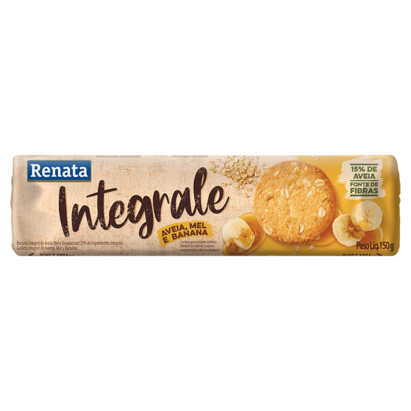 Biscoito Renata 150g - Integrale - Aveia, Banana e Mel