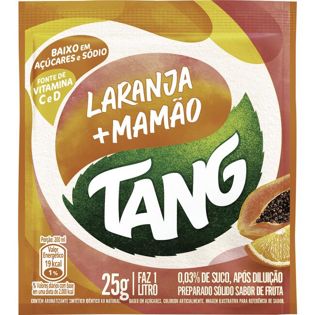 Refresco em Pó Tang Laranja com Mamão 25g