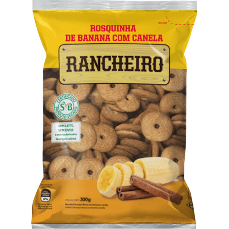 Biscoito Rosquinha Rancheiro Banana com Canela 300g