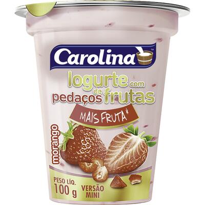 Iogurte com Pedaços Carolina Morango 100g