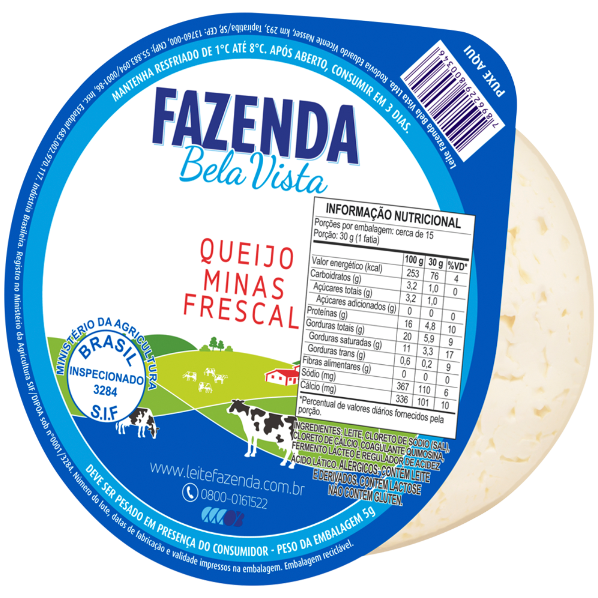 Queijo Minas Frescal Fazenda Bela Vista 500g