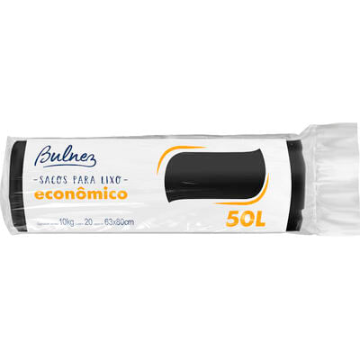 Saco de Lixo Bulnez Econômico 50L 20 un