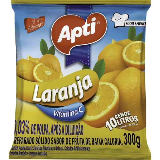 Refresco em pó Apti Laranja 300g