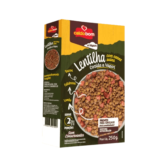 Lentilha CALDO BOM Cozida a Vapor Com Carne 250g
