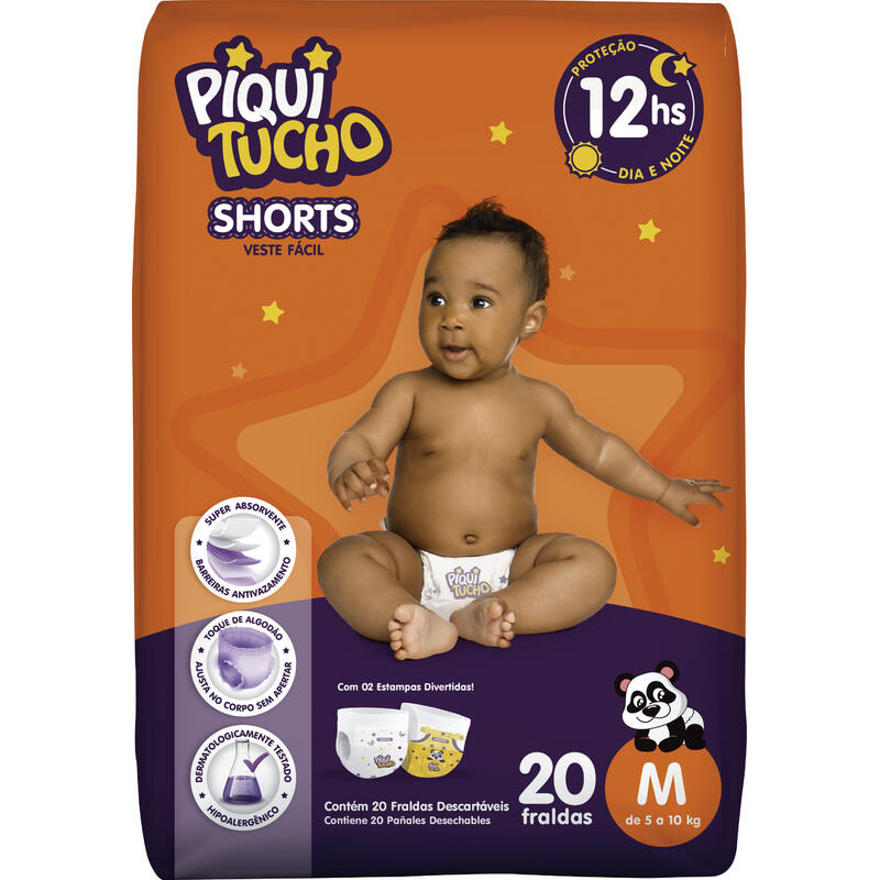 Fralda Piquitucho Shorts M 20 un
