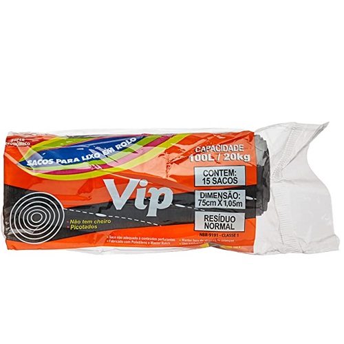 Saco Para Lixo Santa Maria 100lt Vip Rolo Com 15 Unidades.