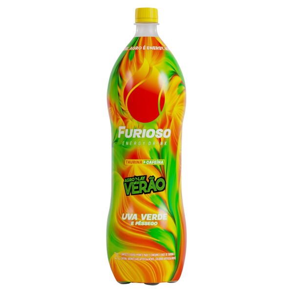Energético Uva Verde e Pêssego Agroplay Verão Furioso Garrafa 2l