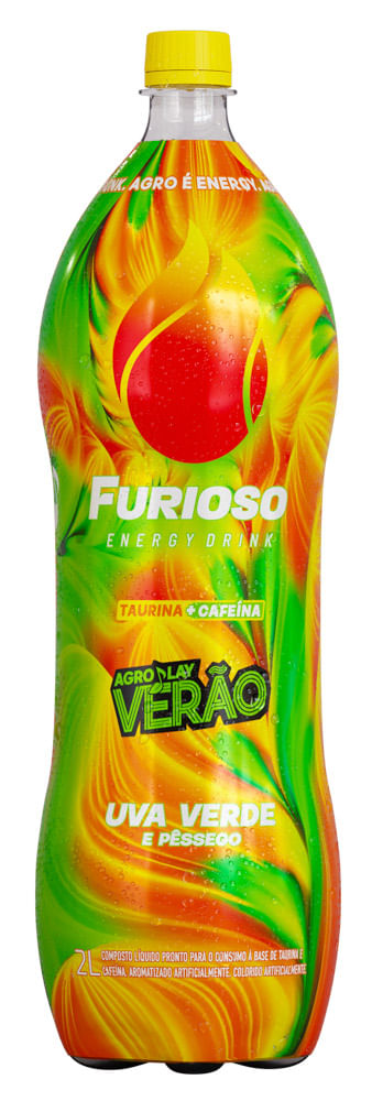 Energético Uva Verde e Pêssego Agroplay Verão Furioso Garrafa 2l