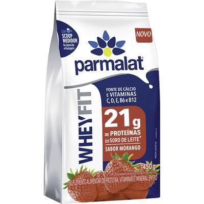 Whey Pó Morango Parmalat Fit Pacote 450g