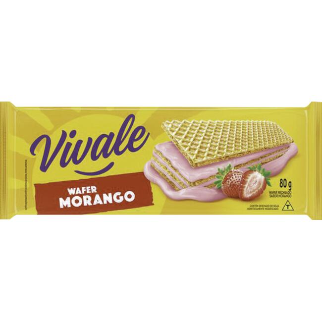 Biscoito Wafer Vivale Morango 80g