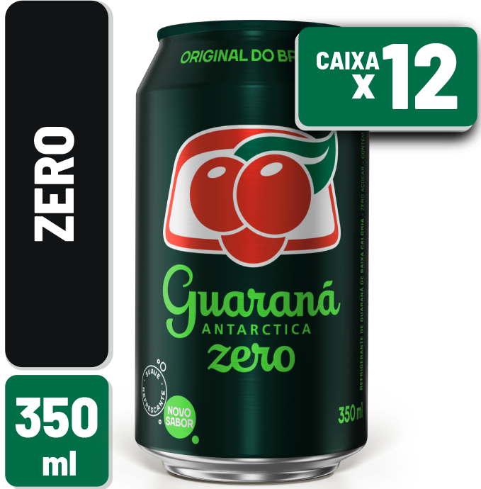 Refrigerante Guaraná Antarctica Zero Lata 350ml Caixa c/ 12 un