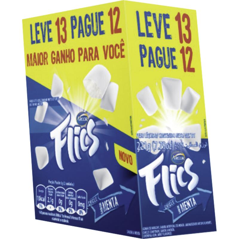 Chiclete Arcor Flics Menta 221g