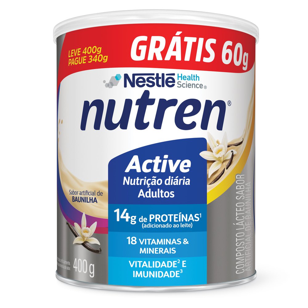 Complemento Alimentar NUTREN Active Baunilha Leve 400g Pague 340g