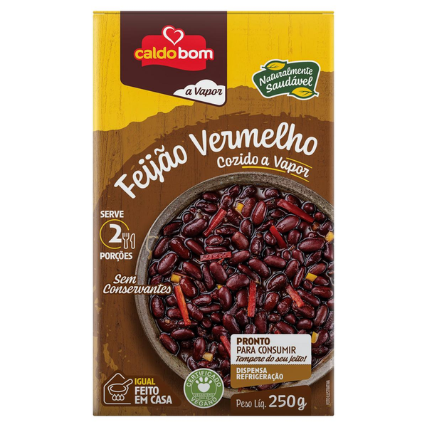 Feijão Caldo Bom 250g - Vermelho - Cozido a Vapor