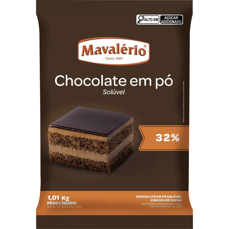 Chocolate em Pó Mavalério 32% Cacau 1,010kg