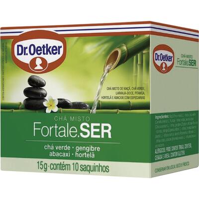 Chá Verde Dr. Oetker Gengibre,abacaxi e hortelã 15g