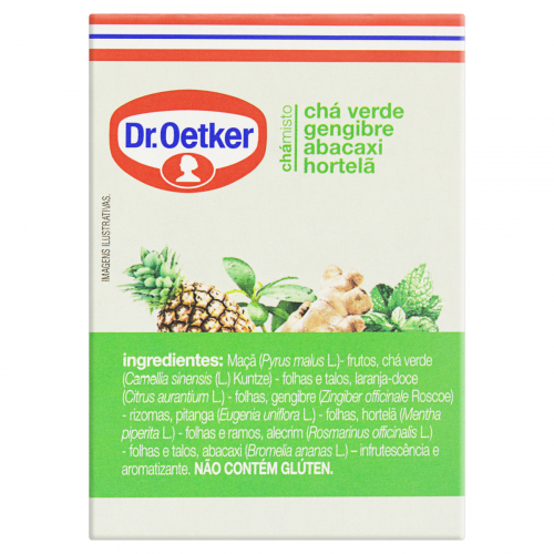 Chá Verde Dr. Oetker Gengibre,abacaxi e hortelã 15g