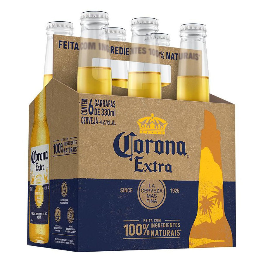 Cerveja CORONA Extra com 6 Long Neck 330ml