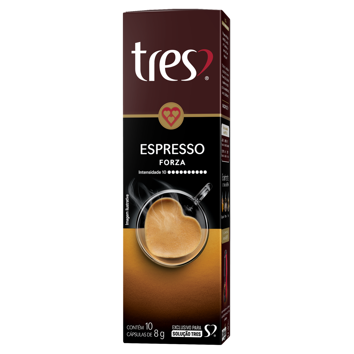 Capsula TRES Café Espresso Forza 3 Corações 10 unid
