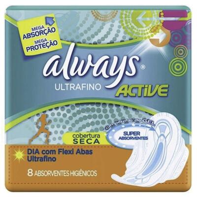 Absorvente Always Active Normal com abas 8 un