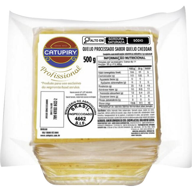 Queijo Processado Fatiado Catupiry Sabor Cheddar 500ml
