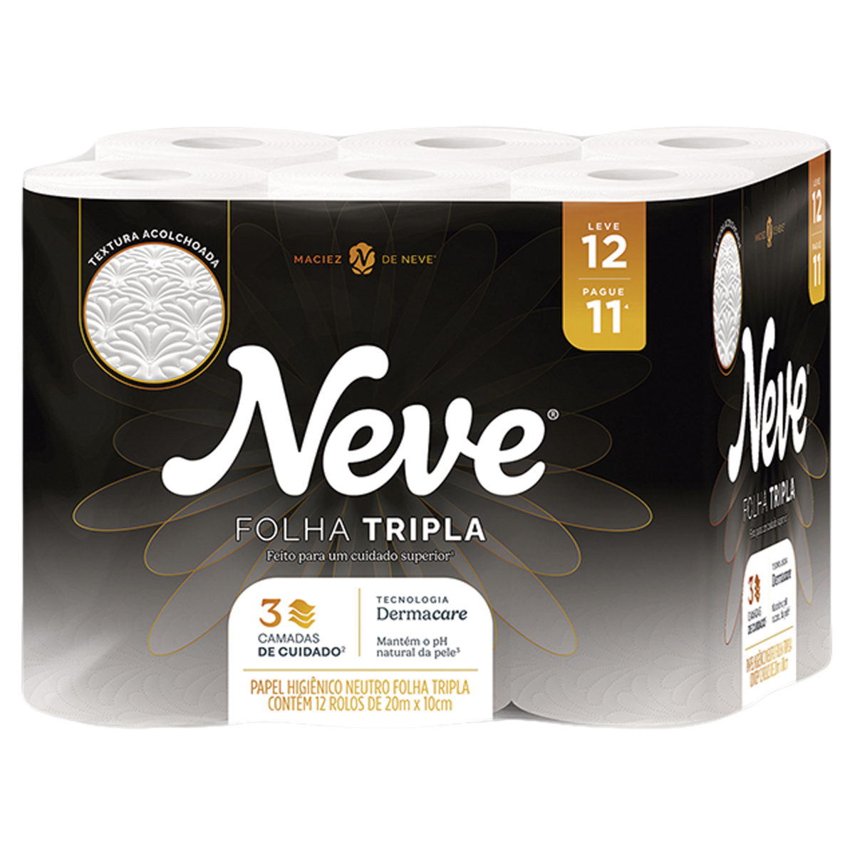 Papel Higiênico Neve Supreme Folha Tripla Neutro 20m Leve 12un Pague 11un