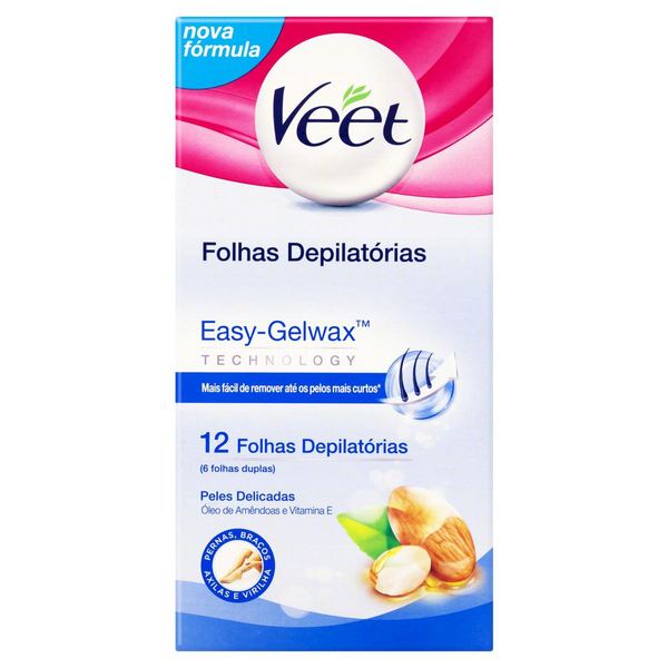 Folhas para Depilação Pele Delicada Veet 12 Unidades