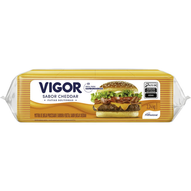 Queijo Cheddar Processado Vigor Fatiado 2,24kg