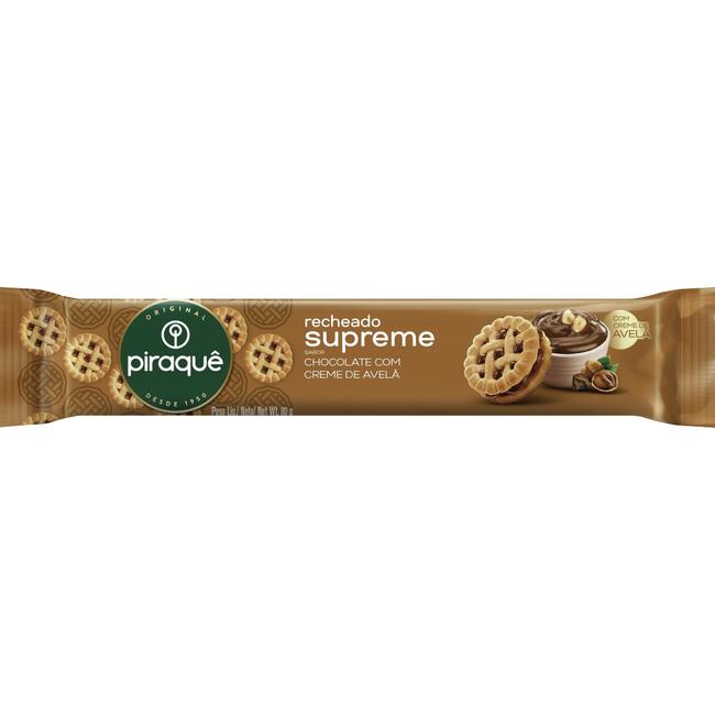 Biscoito Recheado Supreme Piraquê Avelã 80g