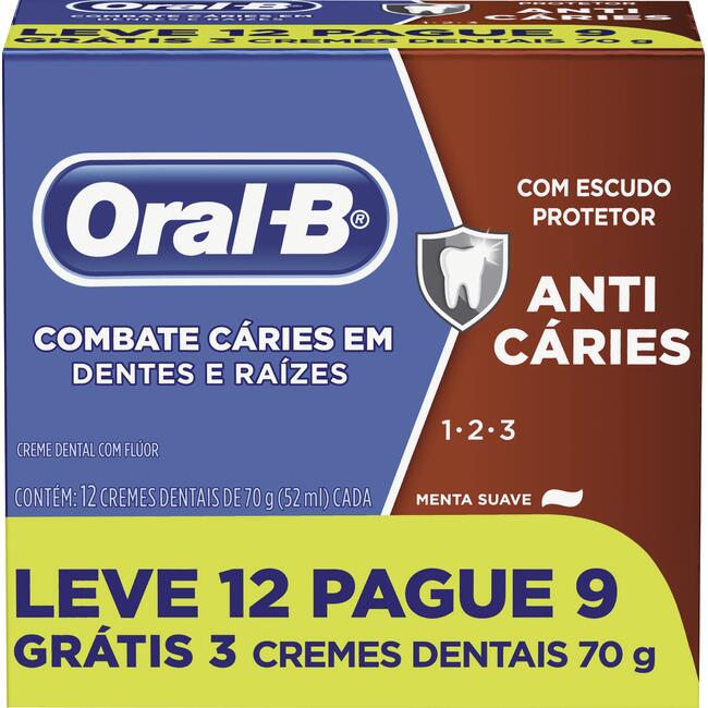 Creme Dental Oral-B 1-2-3 12x70g