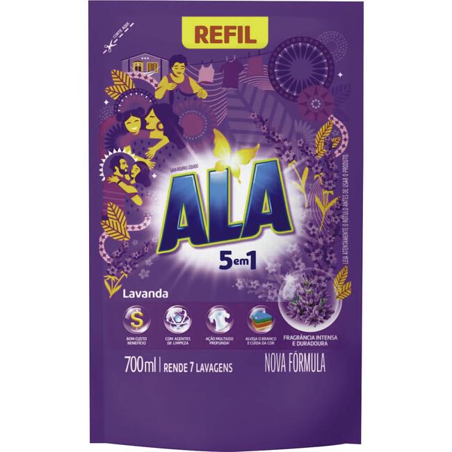 Lava Roupas Líquido Ala Lavanda 700ml