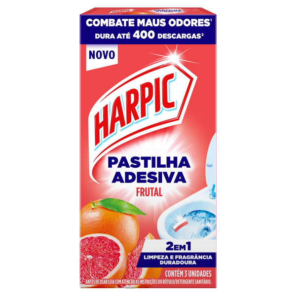 Pastilha Adesiva Sanitária HARPIC Citrus com 3 unidades