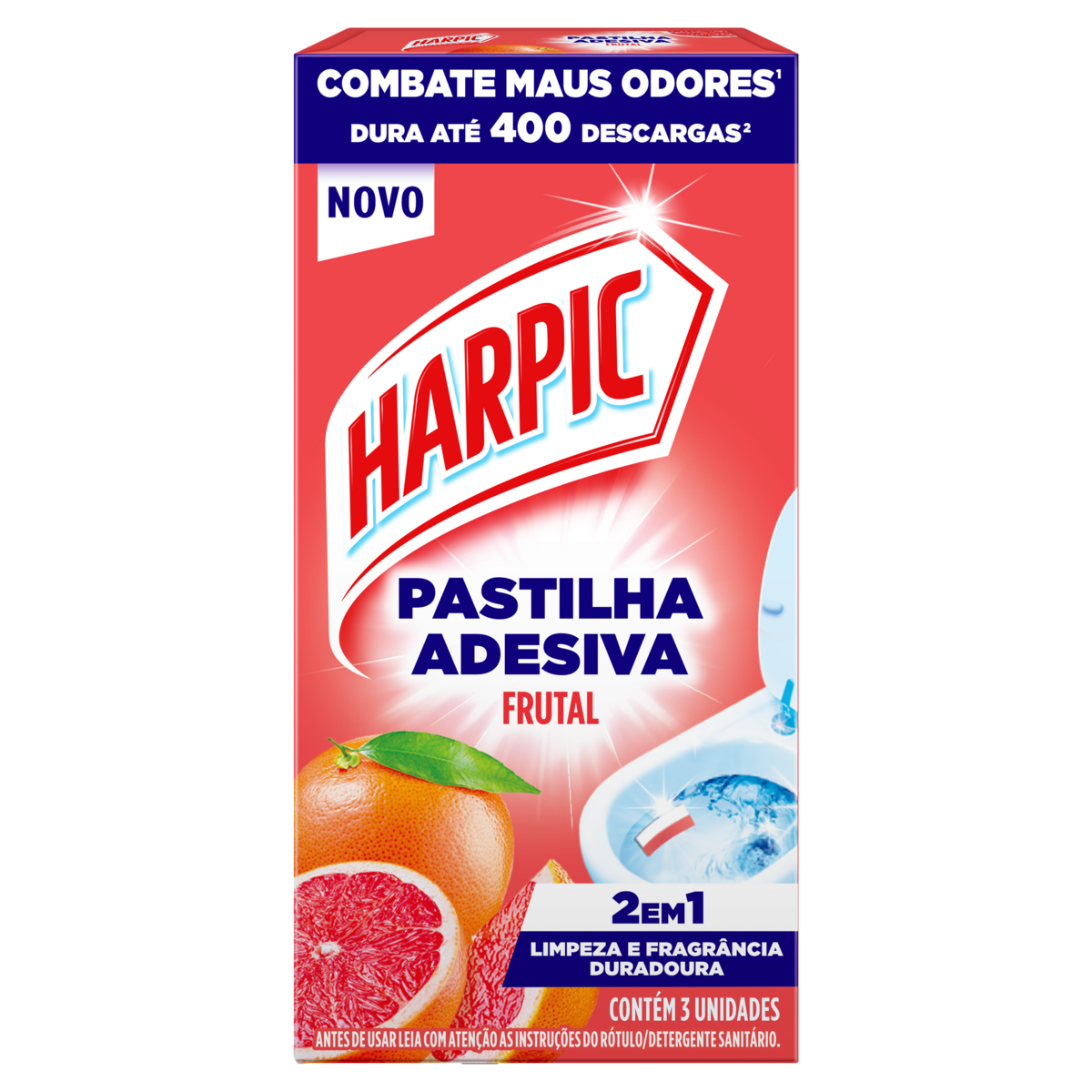 Pastilha Adesiva Sanitária HARPIC Citrus com 3 unidades