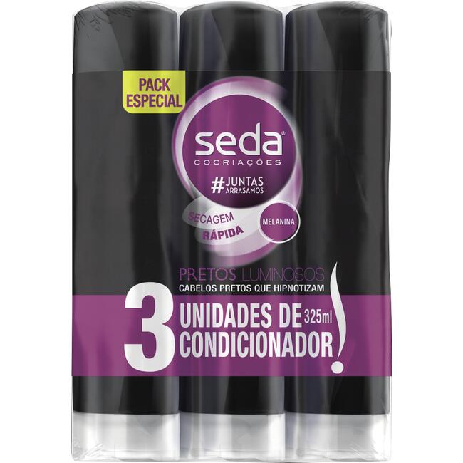 Kit Condicionador Seda Pretos luminosos 3x325ml
