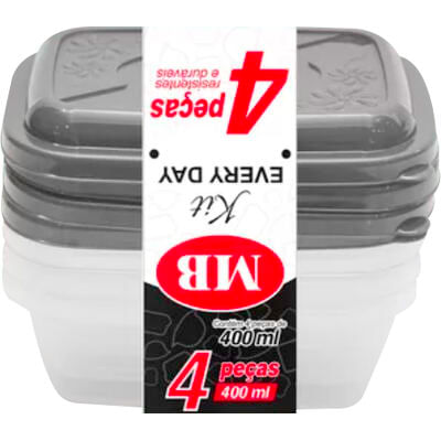 Caixa Organizadora MB Everyday Ref.3708 400ml 4 pçs