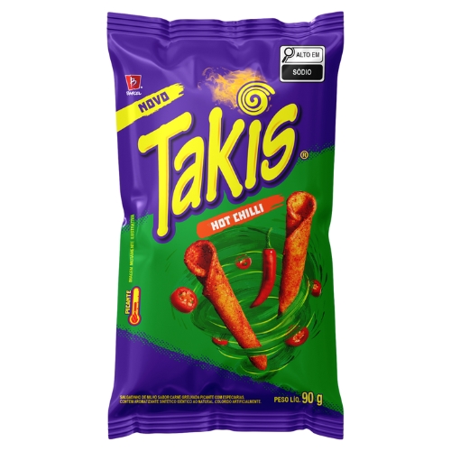 Salgadinho de Milho Picante Hot Chilli Takis Pacote 90g