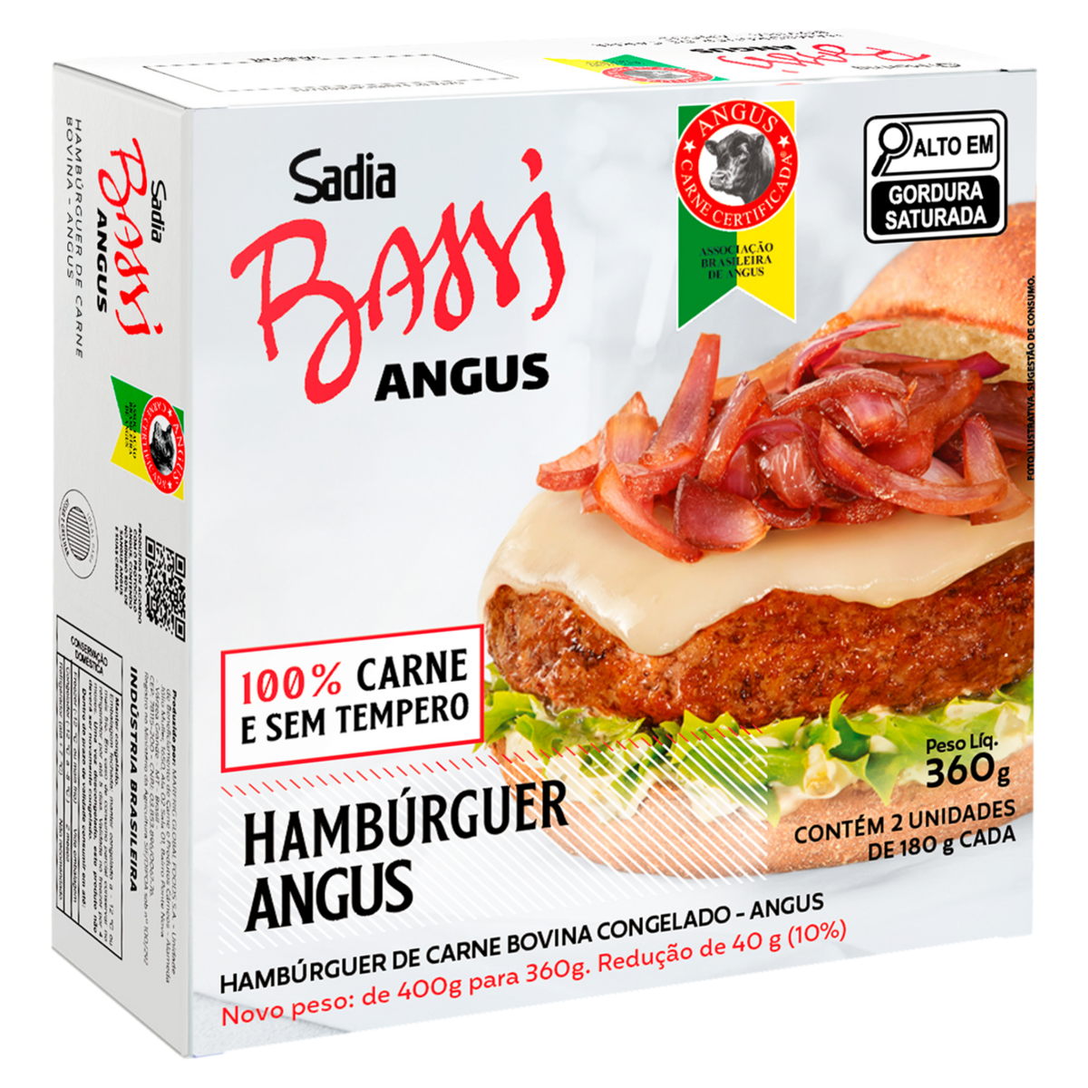 Hambúrguer Bovino BASSI Angus Congelado 360g