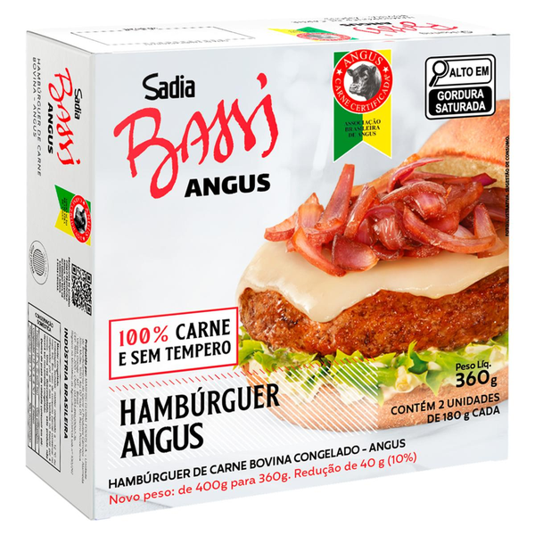 Hambúrguer Bovino BASSI Angus Congelado 360g
